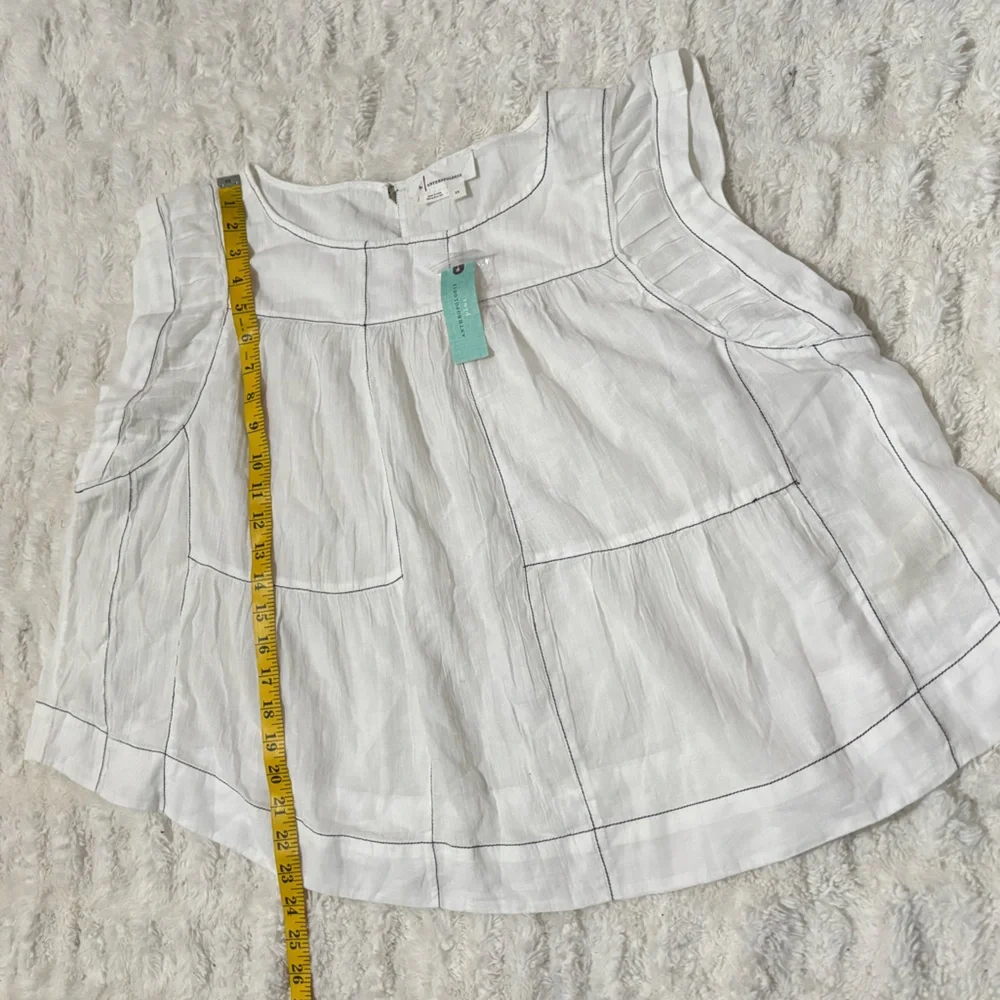 NWT ANTHROPOLOGIE Women’s Cap-Sleeve Babydoll Blouse - Picture 15 of 16